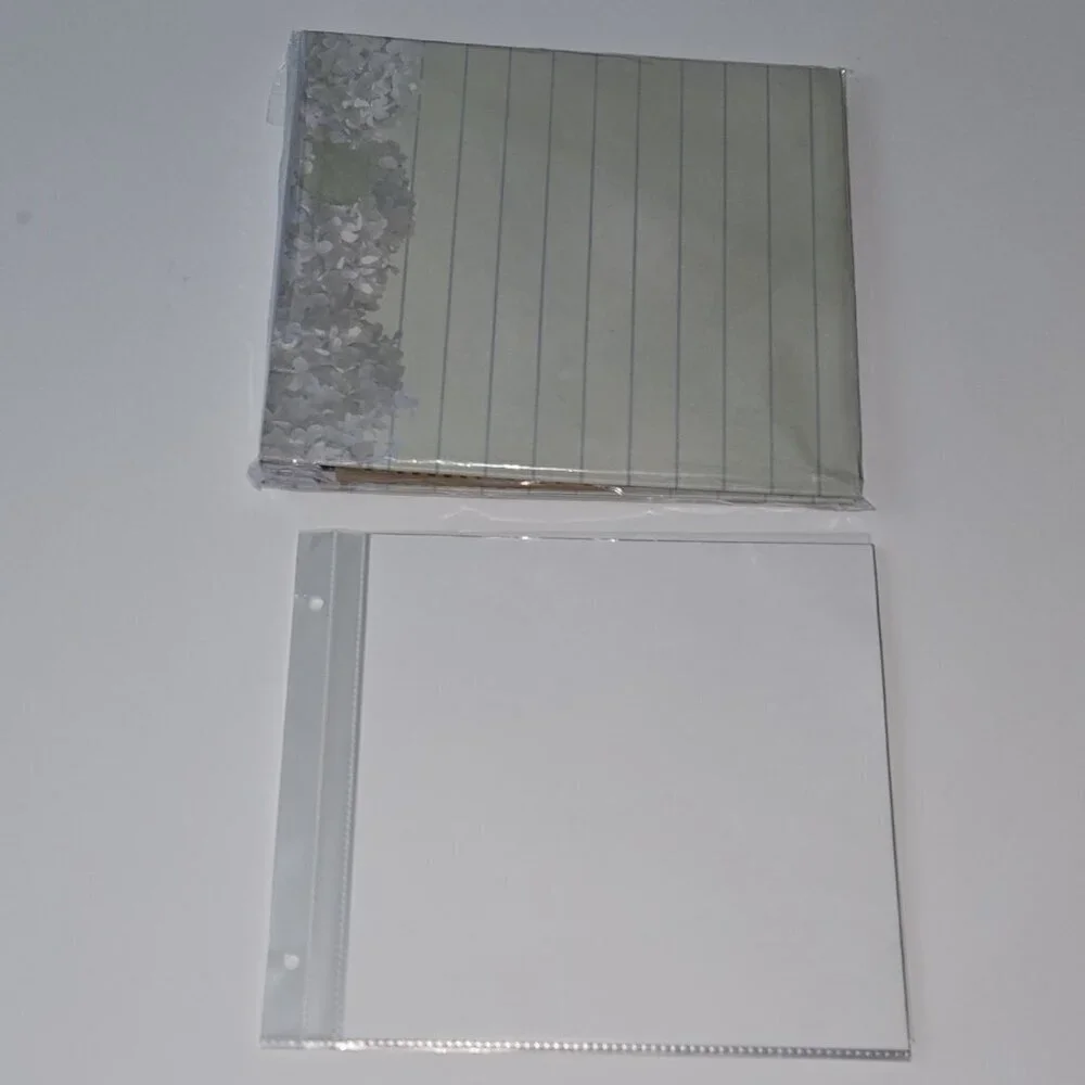 Century Int'l 8x8 Scrapbook Album Green Floral + 10 Refill Sheets NEVER USED